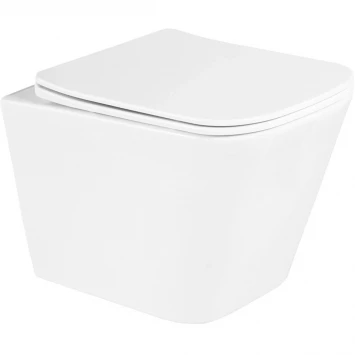 Комплект инсталляция с унитазом BelBagno Sfera BB3103CHR/SC/BB002-80/BB014-SR-BIANCO с кнопкой смыва, белый + унитаз подвесной BelBagno Due безободковый, с сиденьем микролифт, белый