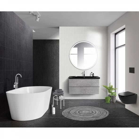 Тумба Cemento Verona Grigio 99,6 см BelBagno Albano ALBANO-1000-2C-SO-CVG