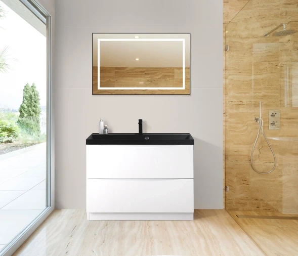Тумба Bianco Lucido 89,6 см BelBagno Marino MARINO-900-2C-PIA-BL-P
