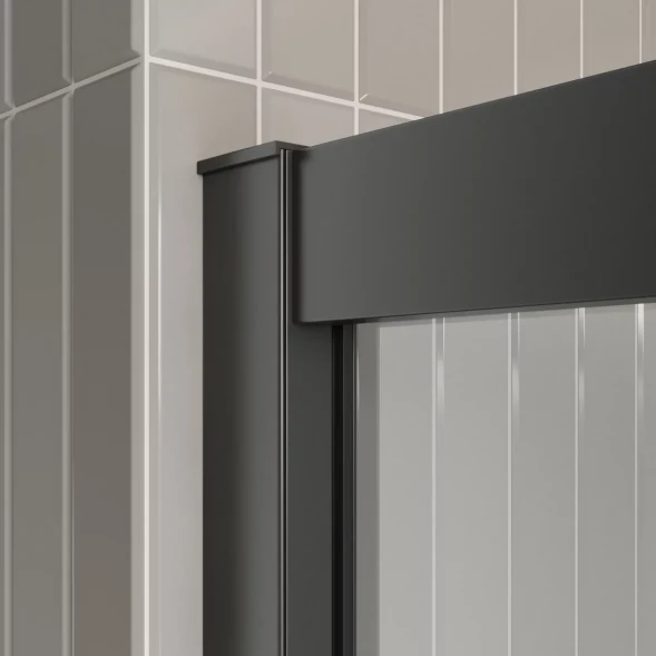 Душевой уголок BelBagno Luce LUCE-A-2-90-C-NERO 90x90 см, профиль черный матовый, стекло прозрачное