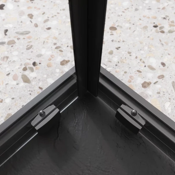 Душевой уголок BelBagno Luce LUCE-A-2-90-C-NERO 90x90 см, профиль черный матовый, стекло прозрачное