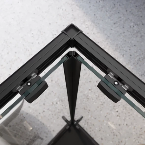 Душевой уголок BelBagno Luce LUCE-A-2-90-C-NERO 90x90 см, профиль черный матовый, стекло прозрачное