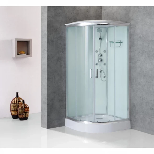 Душевая кабина 80x80x235 см BelBagno UNO-CAB-R-2-80-P-Cr-TOP текстурное стекло