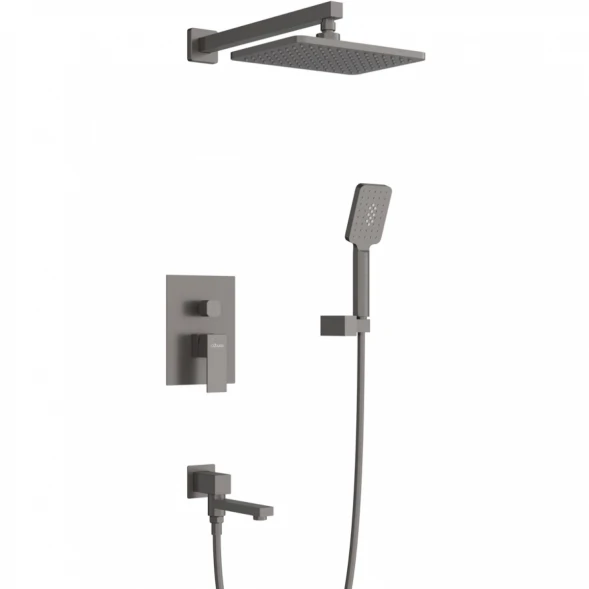 Душевой комплект Cezares Slider SLIDER-VDSET-GM 270x200 мм, со смесителем, оружейная сталь