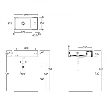 Раковина 50x27 см Simas Agile AG50 bi*1