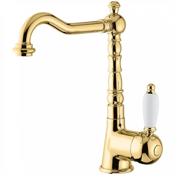 Смеситель для раковины Emmevi Laguna 40513/OR с донным клапаном, Золото
