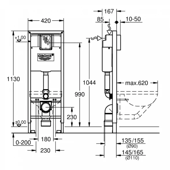 Инсталляция для унитаза Grohe Rapid SL 38713001