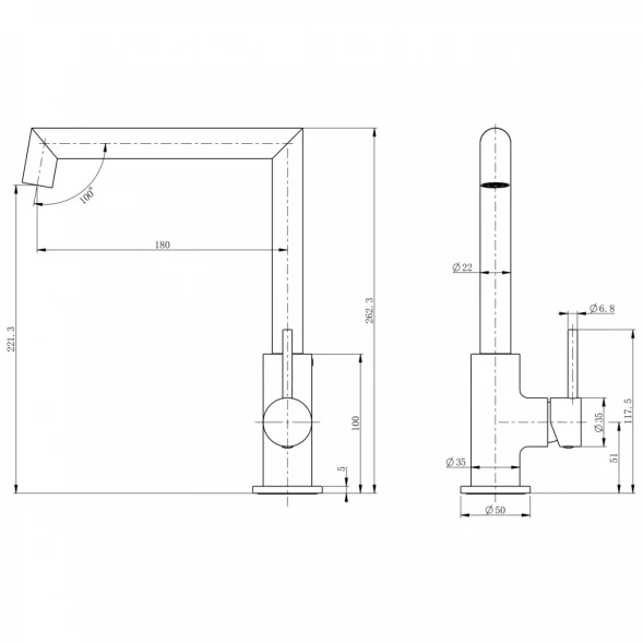 Смеситель для кухни Wonzon &amp; Woghand WW-L1005-MW белый матовый
