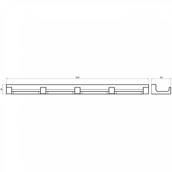 Планка с крючками Wonzon &amp; Woghand Eclipse WW-9155 для ванны, хром
