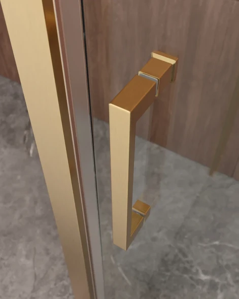 Душевой уголок Cezares Molveno MOLVENO-AH-11-140/90-C-BORO-IV 140x90 см, профиль золотой матовый, стекло прозрачное