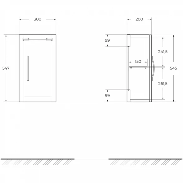 Шкаф одностворчатый Cezares Tiffany 53178 30x54,7 см L/R, Bianco Opaco