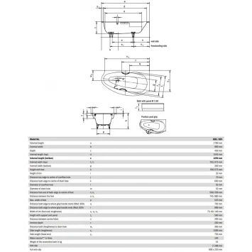 Ванна стальная Kaldewei Studio 828-1 222800013001 170x90 см L, угловая, с водоотталкивающим покрытием, альпийский белый