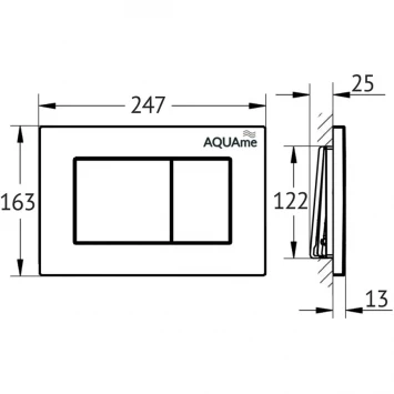 Кнопка смыва AQUAme AQM4102W для инсталляции, белый матовый