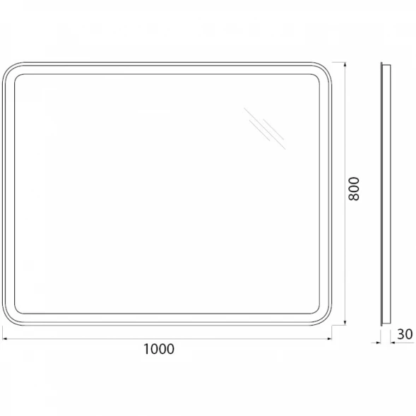 Зеркало 100x80 см BelBagno Marino SPC-MAR-1000-800-LED-BTN