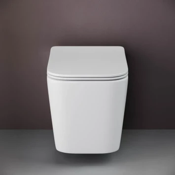 Унитаз подвесной Ceramica Nova Cubic CN1806 безободковый, с сиденьем микролифт, белый