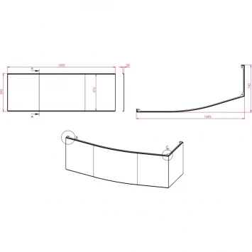Панель фронтально-торцевая 169,2x74,2 см Astra-Form Скат 02010003