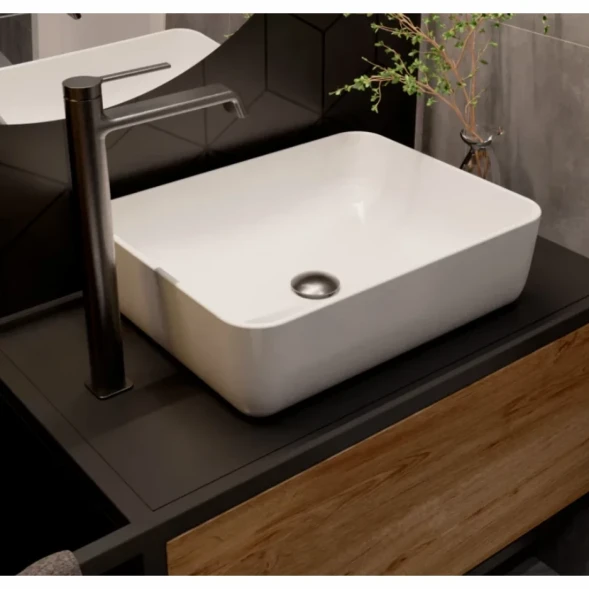 Смеситель для раковины AQUAme Asti AQM6414GM без донного клапана, серый матовый