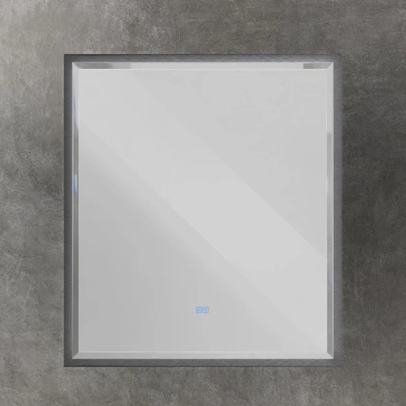 Зеркало Cezares Interni CZR-SPC-INT-800-900-LED-TCH-WARM-TIT 80x90 см, с LED-подсветкой, сенсорным выключателем, антизапотеванием, титан