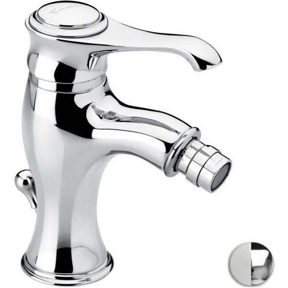Смеситель для биде Emmevi Tiffany 6004/BC с донным клапаном, хром/белый