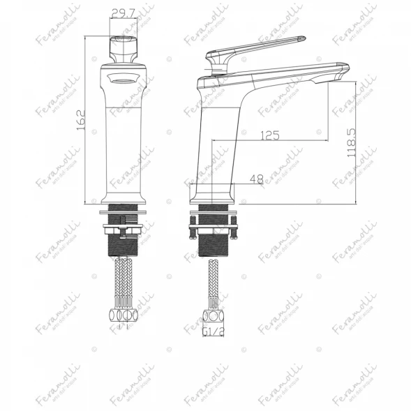 Смеситель для раковины Feramolli Adige BL671 черный матовый