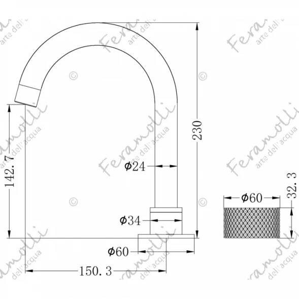 Смеситель для раковины Feramolli Sole S651CN CoolStart, никель матовый