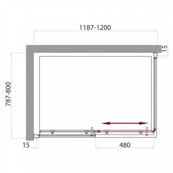 Душевой уголок BelBagno Uno 120x80 см прозрачное стекло UNO-AH-1-120/80-C-Cr