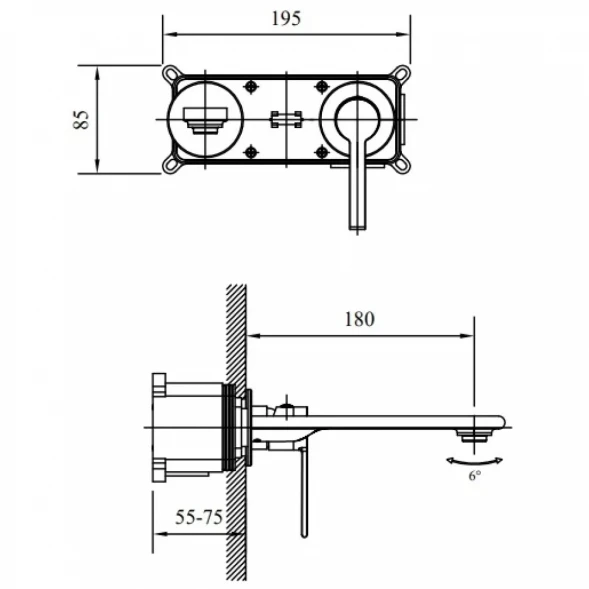 Смеситель для раковины AltroBagno Unione AltroBagnoUnione010509Cr встраиваемый, хром