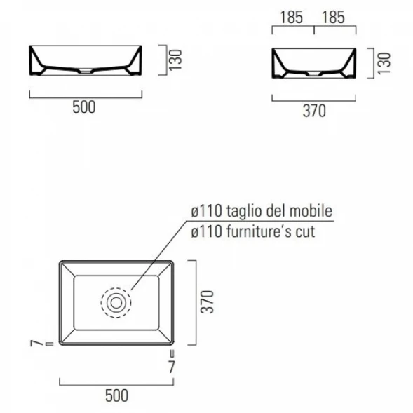 Раковина 50x37 см GSI Kube X 942904