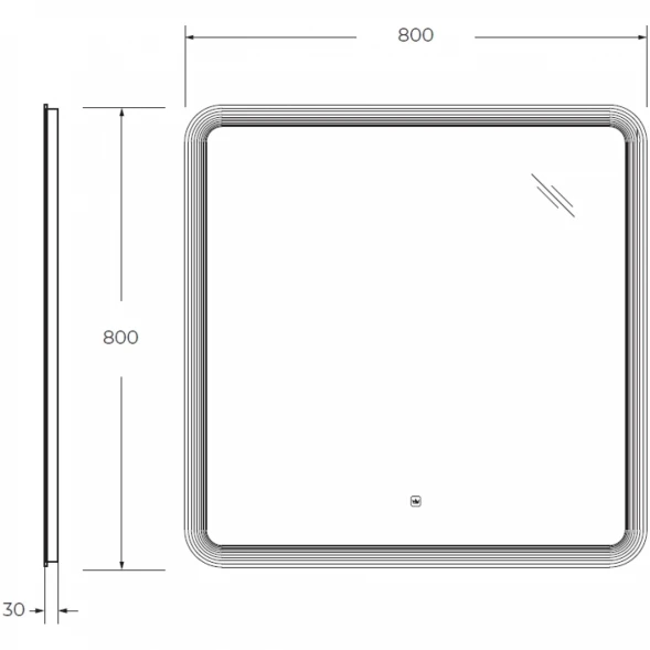 Зеркало 80x80 см Cezares Duet CZR-SPC-DUET-800-800-LED-TCH