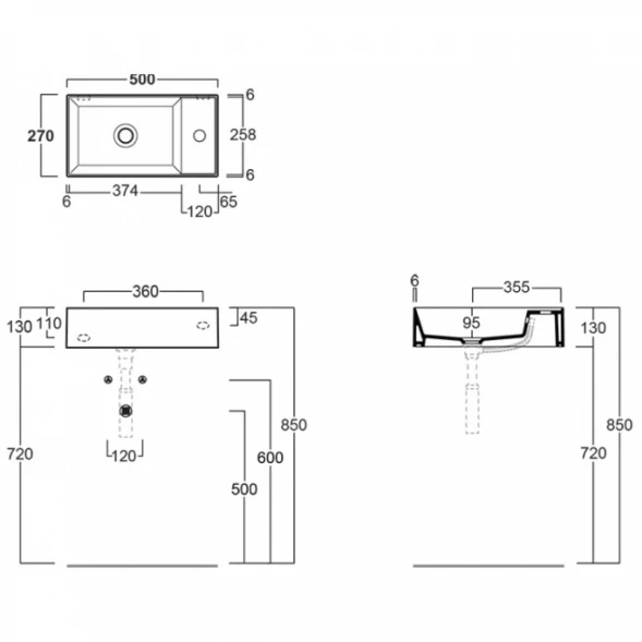 Раковина 50x27 см Simas Agile AG50 cemento matt*1