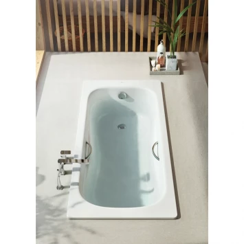 Ванна стальная Roca Princess 2203E0000 160x75 см, с отверстиями под ручки, антискользящим покрытием, белый