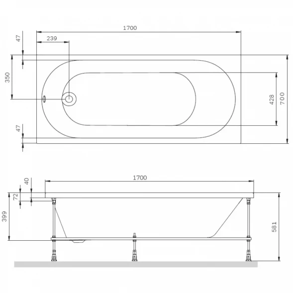 Акриловая ванна Am.Pm X-Joy W94A-170-070W-A 170x70 см, белый