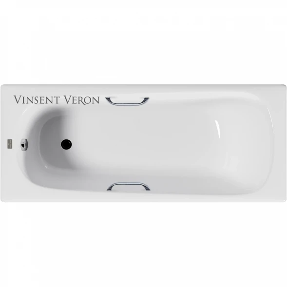 Ванна чугунная Vinsent Veron Concept VCO1657042H/VH0012CH 165x70 см, с ручками, белый