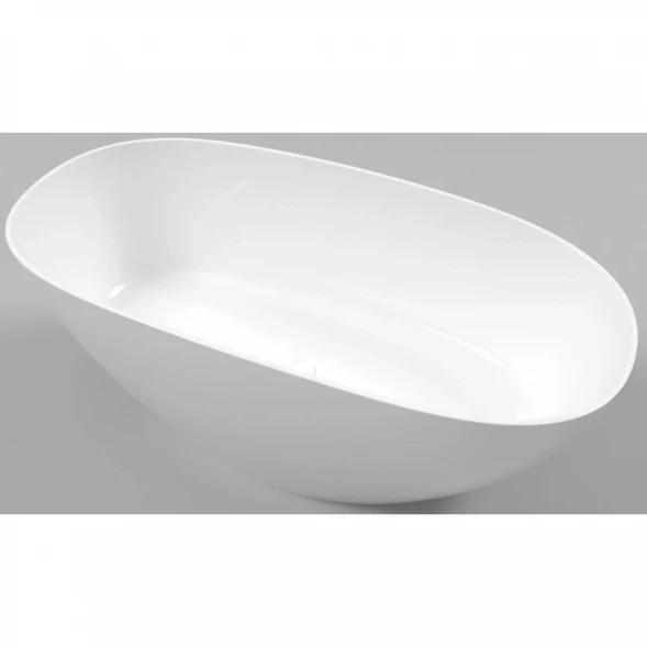 Ванна из литьевого мрамора Whitecross Onyx A 0204.160075.100 160x75 см, отдельностоящая, белый глянец
