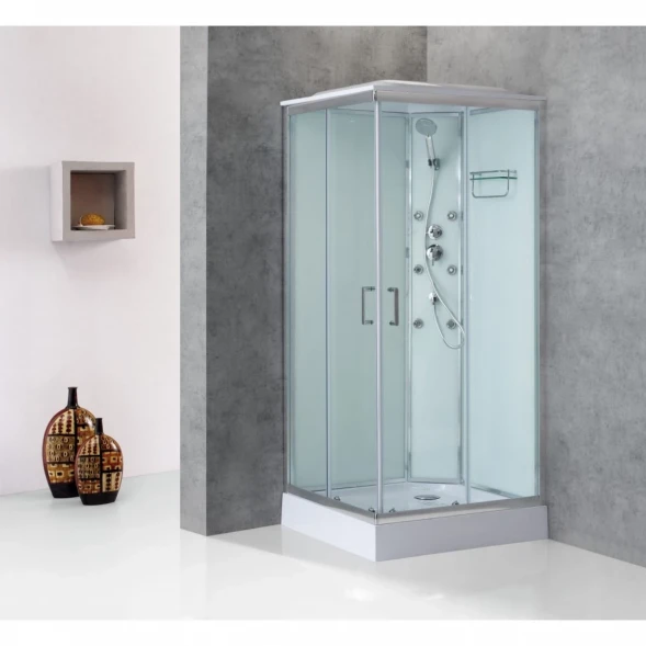 Душевая кабина 80x80x235 см BelBagno UNO-CAB-A-2-80-P-Cr-TOP текстурное стекло
