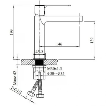 Смеситель для раковины AltroBagno Unione AltroBagnoUnione0135Cr