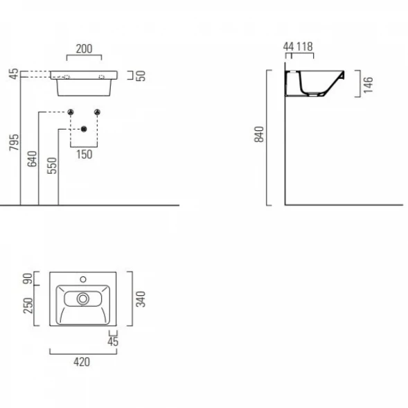 Раковина 42x34 см GSI Norm 8685111