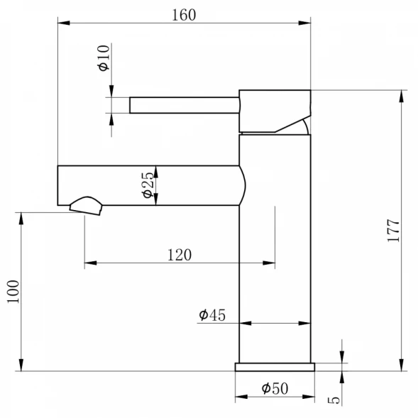 Смеситель для раковины Wonzon &amp; Woghand WW-H9089-BS никель матовый