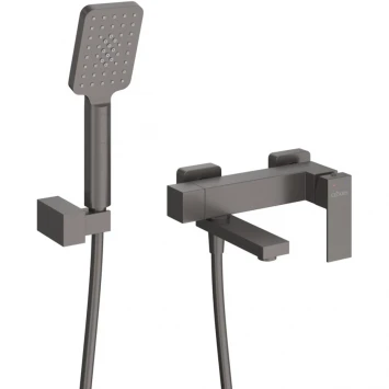 Смеситель для ванны Cezares Slider SLIDER-VD-GM с душевым гарнитуром, оружейная сталь