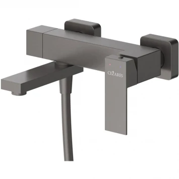 Смеситель для ванны Cezares Slider SLIDER-VD-GM с душевым гарнитуром, оружейная сталь