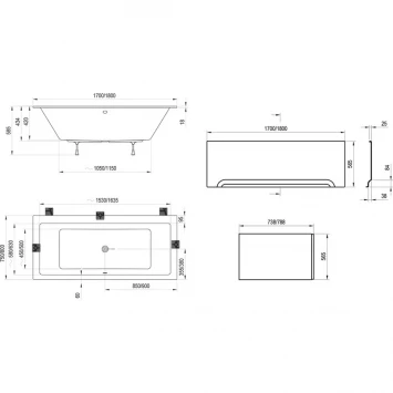 Акриловая ванна 180x80 см Ravak Formy 01 Slim C881300000