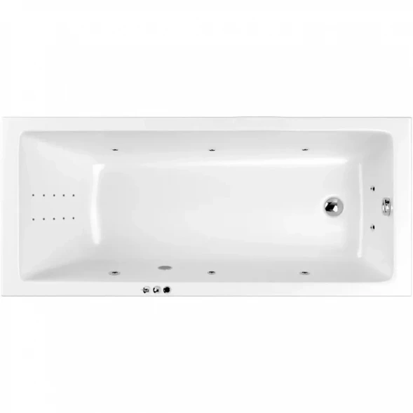 Акриловая ванна Whitecross Wave Slim 0111.160080.100.SMARTNANO.CR 159,5x80 см, с гидромассажем, белый