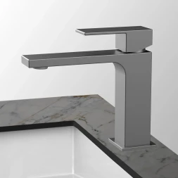 Смеситель для раковины без донного клапана Vincea Cube VBF-1C01GM