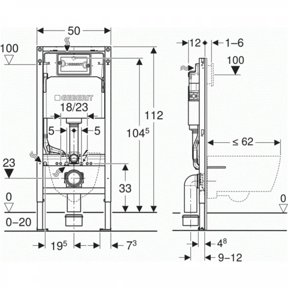 Инсталляция для унитаза Geberit Duofix Delta 458.103.00.2