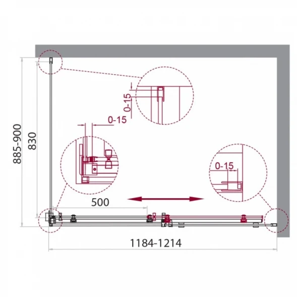 Душевой уголок 120x90 см BelBagno ACQUA-AH-1-120/90-C-Cr прозрачное