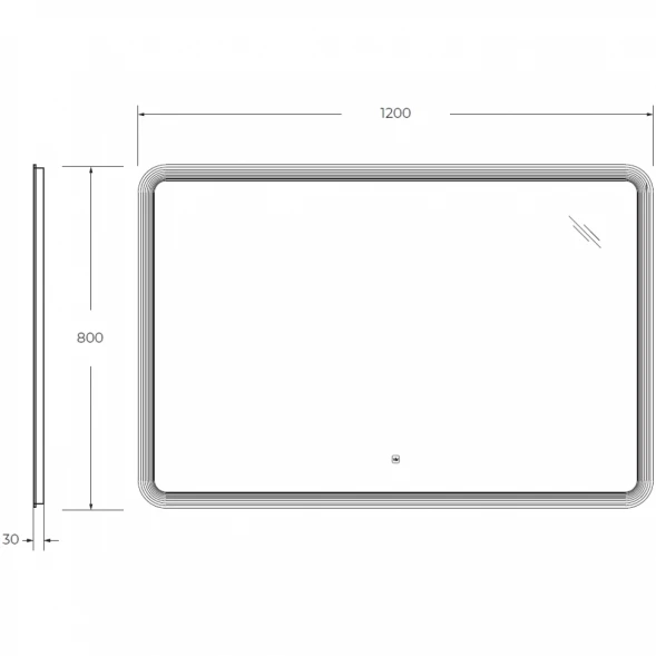 Зеркало 120x80 см Cezares Duet CZR-SPC-DUET-1200-800-LED-TCH