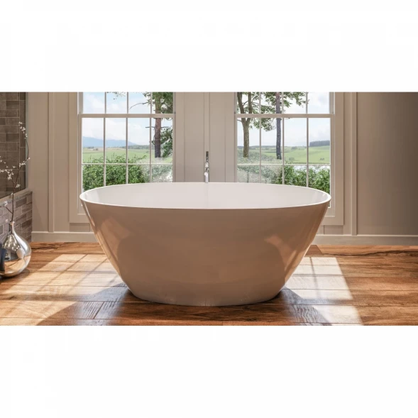 Ванна из литьевого мрамора Whitecross Onyx B 0205.160075.100 160x75 см, отдельностоящая, белый глянец