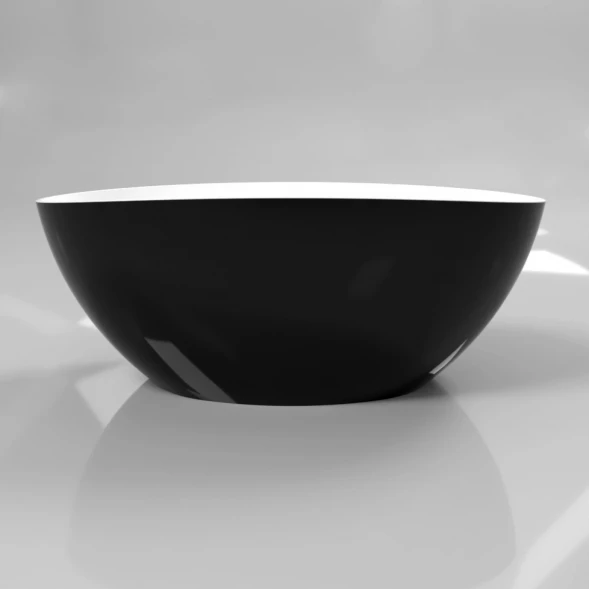 Ванна из литьевого мрамора Whitecross Onyx A 0204.160075.10100 160x75 см, отдельностоящая, белый глянец/черный глянец