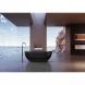 Ванна из полиэфирной смолы Abber Kristall AT9703Onyx 170x75 см, отдельностоящая, черный