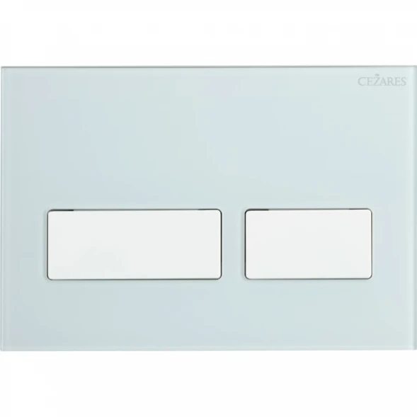 Кнопка смыва Cezares Lux LUX-GB-2-BIO для инсталляции, белый/белый матовый